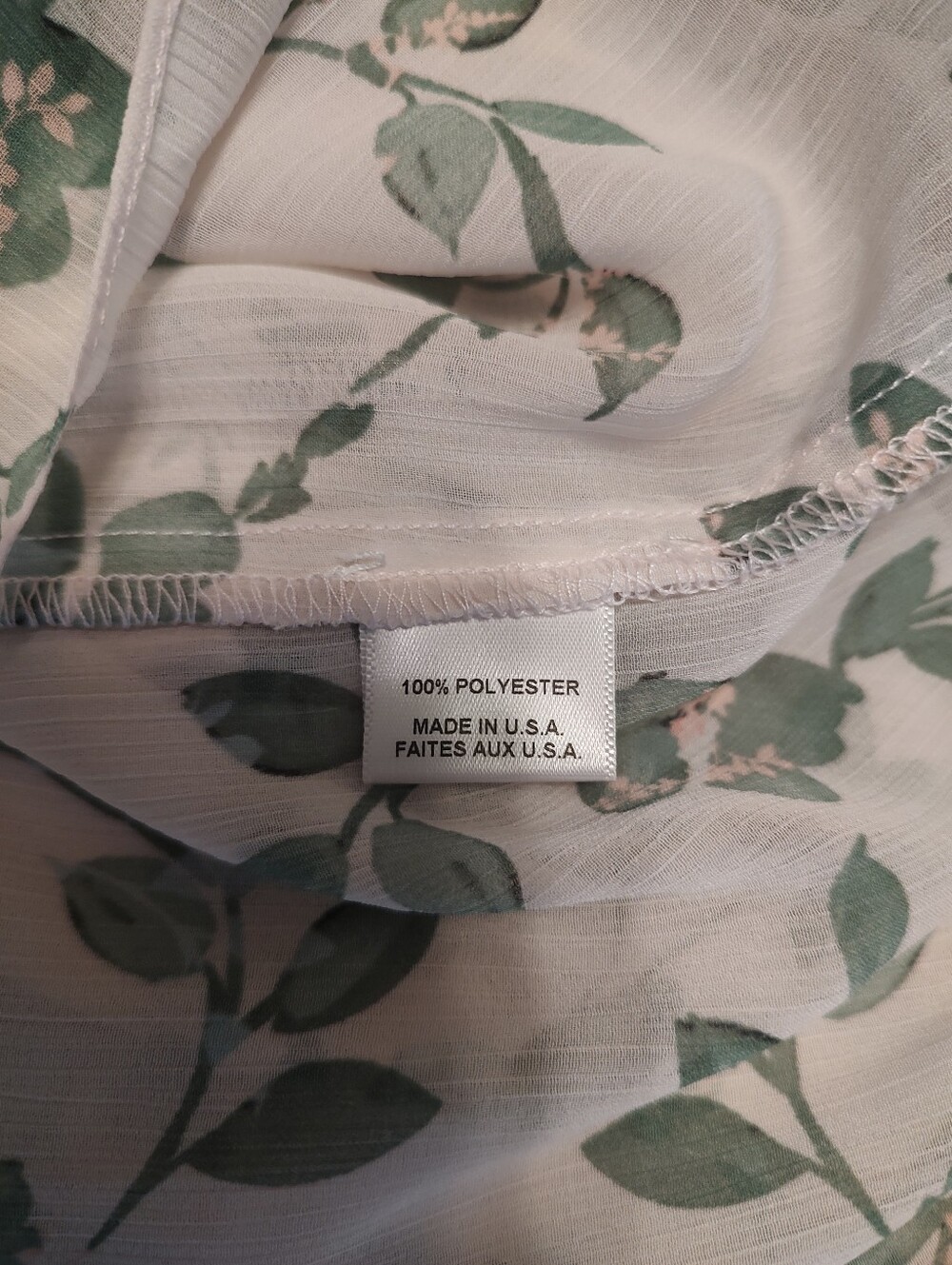MISA LOS ANGELES Siena White Sage Semi-Sheer Ruffle Top Botanical S - Picture 15 of 15
